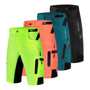 WOSAWE Men Padded Baggy Cycling Shorts Reflective MTB Mountain Bike Bicycle Riding Trousers Water Resistant Loose Fit Shorts