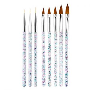 8Pcs/Set Nail Art Liner Painting Brush Crystal Acrylic UV Gel Brush Stripe Flower Painting Carving Drawing Pen Manicure Tools