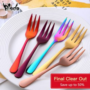 1pcs Tea Forks Set Stainless Steel Small Fork Gold Fruit Fork Dessert Fork For Cake Snack Black Salad Fork Mini Cake Forks Party