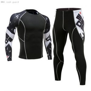 MMA Compression Sportswear Men's Jogging skin care kits Sports Fitness T-shirt rashguard Male Gym leggings Running tracksuit Men