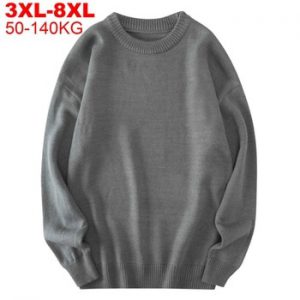 Men Sweaters Autumn Solid Jumpers Pullovers Male Knitwear Man Big Plus Size 8xl 7xl 6xl 5xl Simple Winter Mens Oversized Sweater