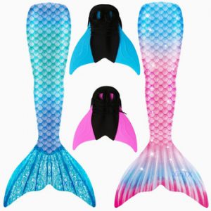 NEW!Adult Kids Mermaid Tails With Monofin Swimsuit for Girls Women Bikini Bathing Suit Costume Swimmable Swimsuit