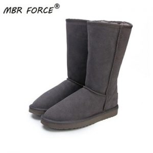 MBR FORCE Australia Classic Lady Shoes High Quality Waterproof Genuine Leather Snow Boots Fur Winter Boots Warm Women   Boots