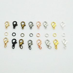 100Pcs/lot Lobster Clasp Hook or 300Pcs Open Circle Jump Rings open single loop for DIY Necklace Bracelet Jewelry Making