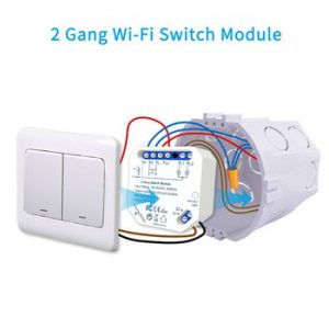 Tuya Smart Life Wifi Switch 2 Gang Relay Breaker Module Smart Lighting Google Home Alexa Echo Remote Control Timer Switch DIY