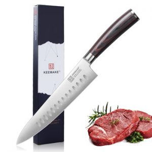 KEEMAKE Professional 8.5" Chef knife German 1.4116 Steel Blade Kitchen Knives Color Wood Handle Sharp Meat Cutter Chef Knife