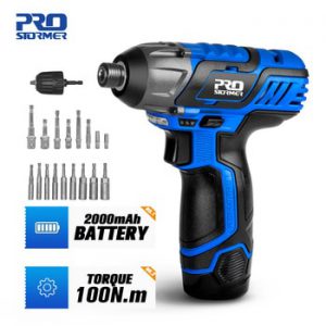 12V Electric Screwdriver Cordless Drill 100NM Rechargeable Battery Power Cordless Screwdriver Screw Power Tool By PROSTORMER