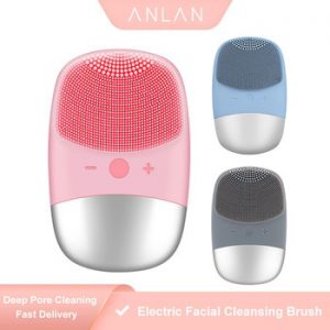 ANLAN Mini Electric Facial Cleansing Brush Silicone Sonic Face Cleaner Skin Massager Deep Pore Cleaning Face Cleansing Brush