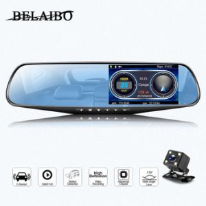 Car Dvr HD 1080P Mirror Video Recorder Lenns 1200Mega Dashcam Video Recorder With Rearview Mirror Time&Date Display