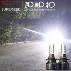 BraveWay H7 LED H4 Headlight Bulbs for Car H1 H11 HB3 HB4 9005 9006 Light 1860 Chips 12000LM 6500K 60W 12V Auto Fog Lamp LED Kit