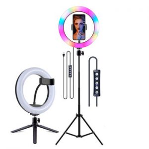 Video Lights RGB Selfie LED Ring Light Dimmable Camera Phone Ring Lamp With Stand Tripods Rim Of Light For TIKTOK Youtube Makeup