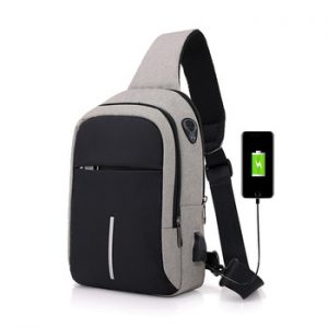 Fengdong small usb charge shoulder bag men messenger bags male waterproof sling chest bag boy travel bagpack men cross body bags