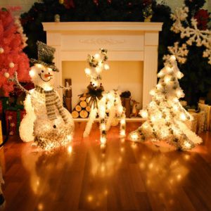 Christmas Decoration Cute Little Deer with Lights Christmas and New Year Cottage Atmosphere Christmas Decorations House