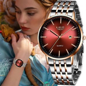 2020 LIGE Luxury Ladies Women Watch Waterproof Rose Gold Steel Strap Women Wristwatch Top Brand Bracelet Clocks Relogio Feminino