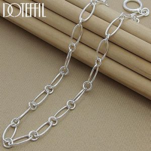 DOTEFFIL 925 Sterling Silver OT Buckle Necklace 45cm 18 Inches Simple Chain For Woman Man Fashion Charm Jewelry