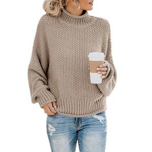 Women's Sweater Pullovers Knitted Turtleneck Sweater Women Autumn Winter Fashion Clothes Large Size Long Sleeve Tops Female