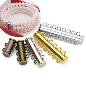 5pcs 2 3 4 5 6 8Rows Strong Magnetic Clasps Crimp End Caps Slider Clasp Buckles Tubes For Necklace Bracelet Chain Buckle Hook