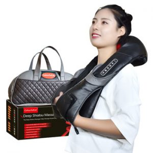 Shiatsu Neck and Back Massager with Soothing Heat Electric Deep Tissue Kneading Massage Pillow for Shoulder Leg Body Muscle Pain