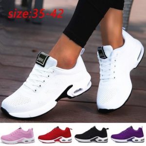 Fashion Lace Up Women Running Shoes Lightweight Sneakers Breathable Outdoor Sports Shoes Comfort Air Cushion Running Gym Shoes