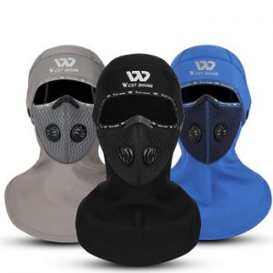 WEST BIKING Winter Sport Cycling Headwear With Activated Carbon Filter Face Cover Ski Bicycle Motocycle Fleece Head Cap Hat