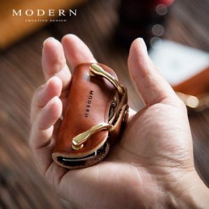 Modern - Brand New Genuine Leather Smart Key Wallet DIY Keychain EDC Pocket Car Key Holder Key Organizer Holder