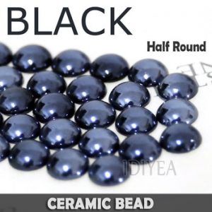 Nice! Black Ceramic Beads Half Round Flatback Pearl 2mm 3mm 4mm 5mm 6mm 8mm 10mm good polished for DIY Nail Art jewelry Garment