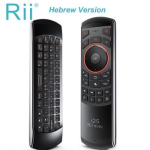 Rii mini i25 Hebrew Keyboard Fly Mouse Remote Control with Programmable Key For Smart TV Android TV Box Fire TV