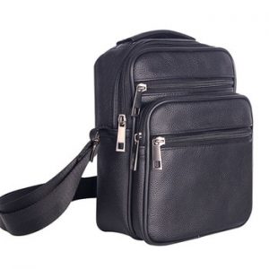 Mens Leather Small Messenger Bag Satchels Multifunctional Crossbody Shoulder Bag for Travel Casual Male Zipper Pouch Phone Bag