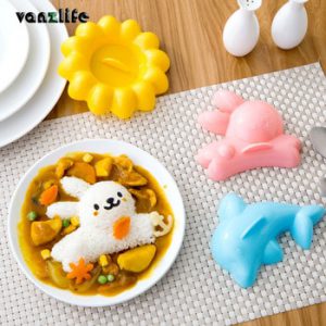 vanzlife creative cute rabbit dolphins seaweed rice box mold DIY vegetarian mold baby food bento mold gadgets