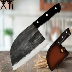 XYj Stainless Steel 6.5 inch Handmade Forged Chef Knife Full Tang Handle Chinese Knife Cleaver Butcher Knife Kitchen Knives