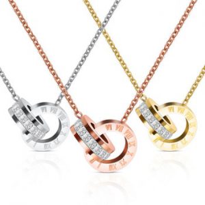 Fashion Top Brand Woman Jewelry Color Roman Numerals Pendant Necklace 316 L Stainless Steel Jewelry