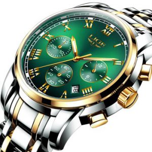 Watches Mens 2019 LIGE Top Brand Luxury Green Fashion Chronograph Male Sport Waterproof All Steel Quartz Clock Relogio Masculino