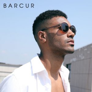 BARCUR Brand Light Weight Round Sunglasses Luxury Brand Men Glasses Retro Vintage Women Sun glasses