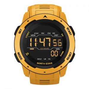 NORTH EDGE Men Digital Watch Men's Sports Watches Dual Time Pedometer Alarm Clock Waterproof 50M Digital Watch Military Clock