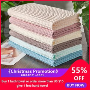 YIANSHU 70x140cm High Quality 100% Cotton Waffle Bath Towels For Adult Soft Absorbent Towel Household Bathroom Towel Sets