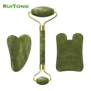 Natural Jade Massage Roller Facial Massager Face Massager Guasha Massage Board Set Guasha Tool Jade Roller Gouache Scraper