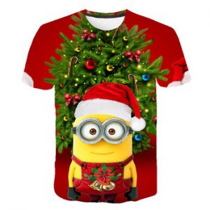 2020 Christmas T Shirts Kids Christmas Robot Tshirt Boys Girls Clothes 3D Printing Funny New Year Clothes Holiday Party Tee Tops