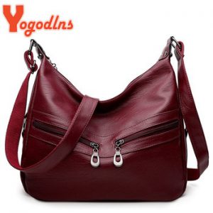 Yogodlns Vintage Soft PU Leather Shoulder Bag Female Brand Crossbody Bag Large Capacity Handbag Luxury Lady Messenger Bag bolso