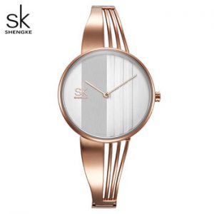 Shengke Fashion Gold-plated Women Watches Charm Ladies Wristwatch Bracelet Quartz Watch Women Montre Femme Relogio Feminino