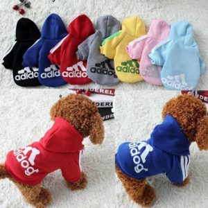 Adidog Clothes Small and Medium-sized Dog Clothes Four Seasons Cotton Hooded Sweatshirt 2020 Hot Sale Warm Two-legged Pet Jacket