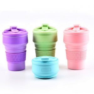 350ML Silicone Folding Coffee Cups Portable Outdoors Travel Drinking Mug Collapsible Water Tea Cup