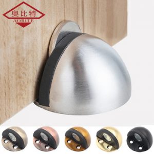 AOBT Sliver Punch-free Sticker Hidden Stainless Steel Rubber Door Stopper Door Holders Catch Floor Mounted Nail-free Door Stops