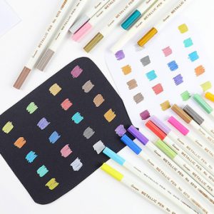 20 colors Metallic micron pen Detailed marking Metal marker for album black paper drawing School Art supplies white paint pens