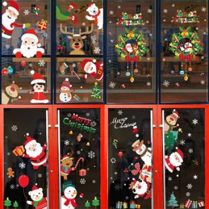 Merry Christmas Wall Stickers Window Glass Stickers Christmas Decorations For Home Christmas Ornaments New Year 2021 Decor Noel