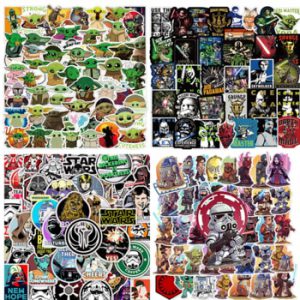 50Pcs Star Wars Baby Yoda Stickers Disney Waterproof Anime Skateboard Marvel Luggage Laptop Guitar Decals Sticker Kids Toys