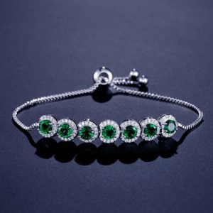 2020 new trendy green round color CZ bracelet bangle for women anniversary gift jewelry wholesale S5243