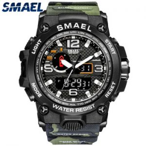 SMAEL Brand Watches For Men Cool Shock Water Resistant Alarm Clock reloj hombre 1545D Camouflage Military Sport Watches Men 2020