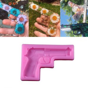 Gun Shape Silicone Mold 3D Embossed Pistol Toy Chocolate Pastry Biscuit Epoxy Resin Mold DIY Kitchen Baking Jewelry Pendant Make