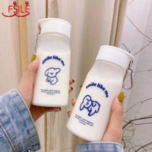 Water Cup Female Student Korean Version of The Net Red Casual Cup Plastic Simple Frosted Cute Cartoon High Value Portable Belt