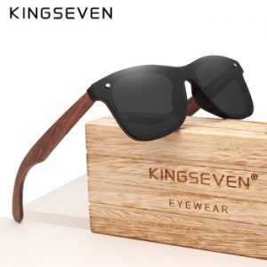 KINGSEVEN Handmade Polarized Walnut Wood Sunglasses UV400 Fashion Men Women Brand Design Colorful Sun Glasses Mirror Shades